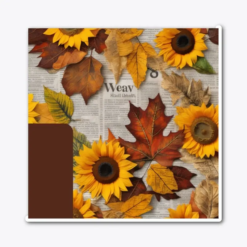 Decoupage Leaves And Sunflowers